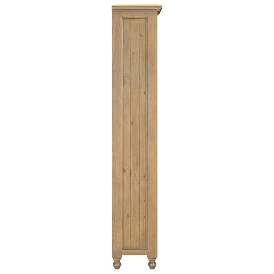 Tall wooden cabinet on a white background