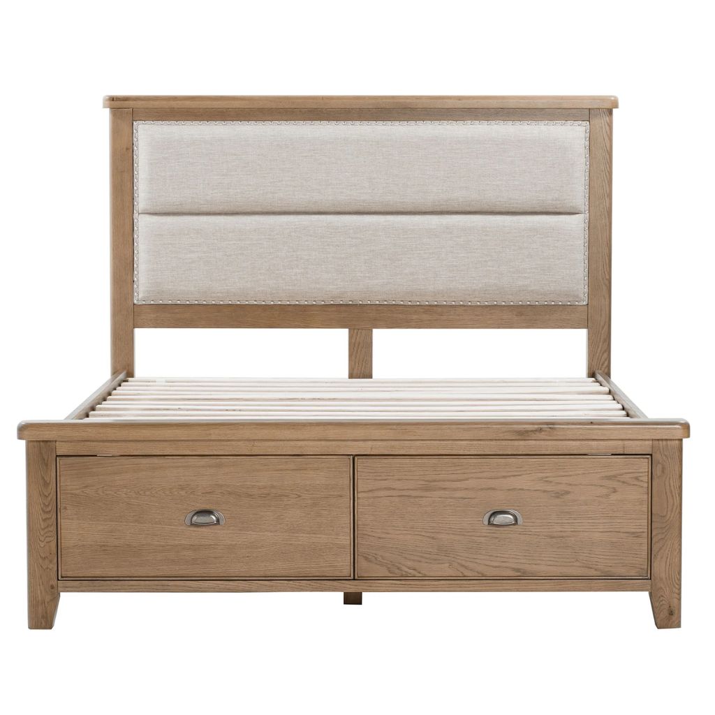 Chatsworth Oak Storage Bedframe Front