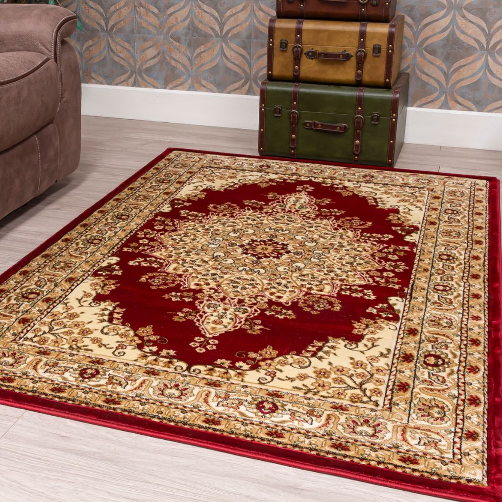 Classique Medallion Red Rug Range by Floor Trends Room