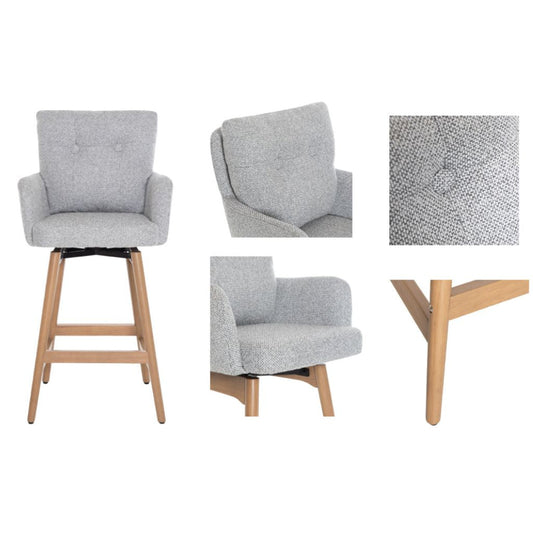 Cotswold Silver Grey Counter Stool Side