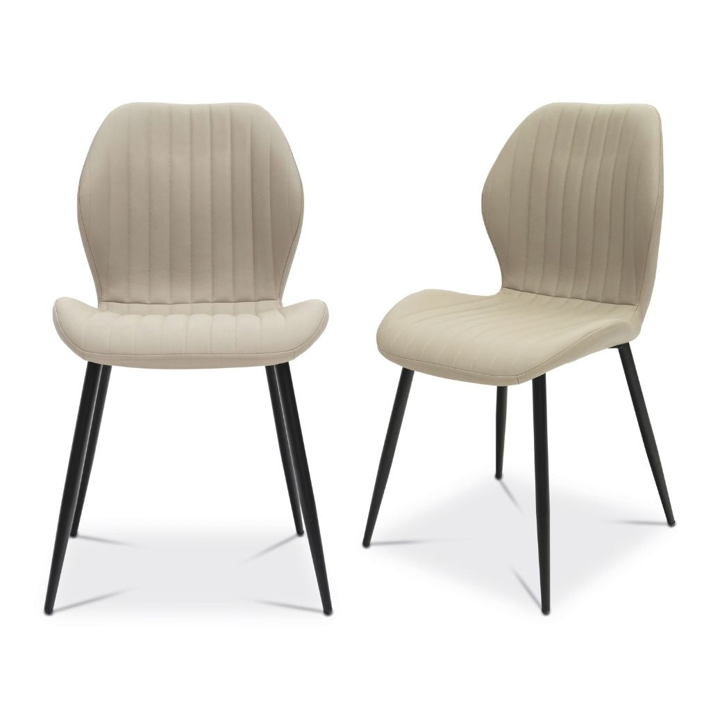 Dalmine Stone Faux Leather Dining Chair Back