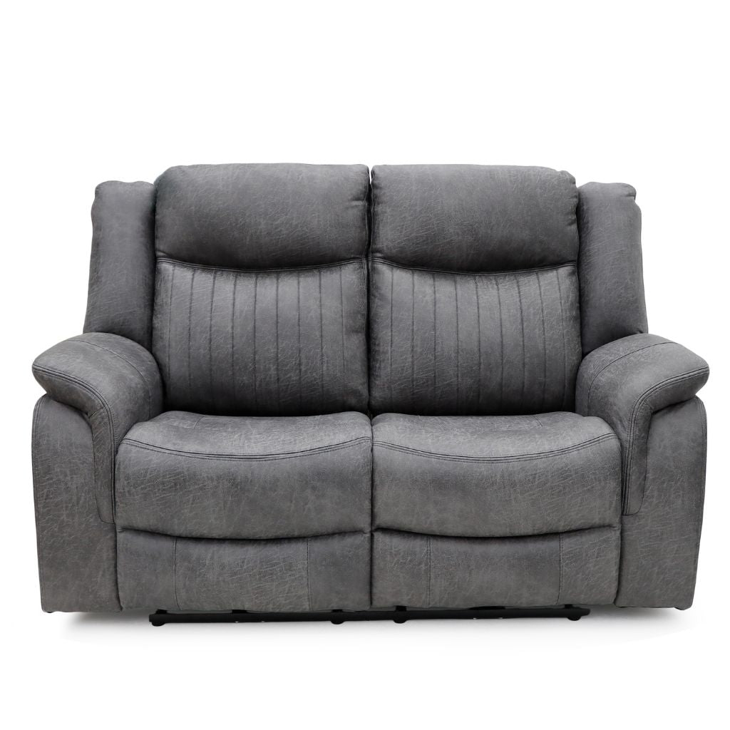 Gray reclining sofa on a white background