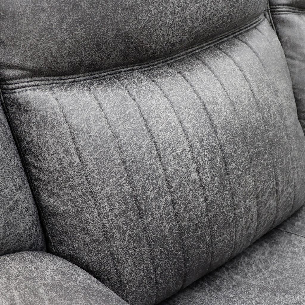 Close-up of a textured gray sofa cushion