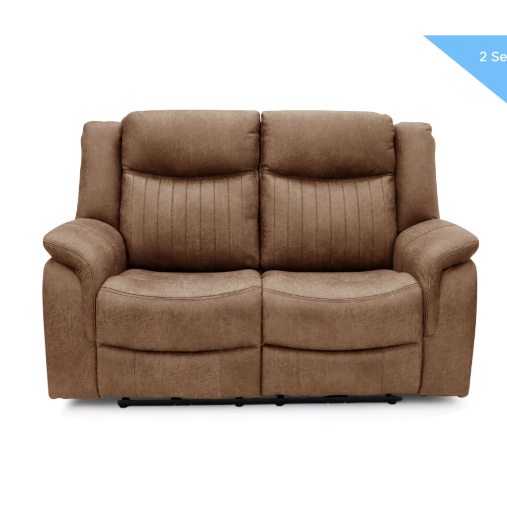 Brown fabric sofa on a white background