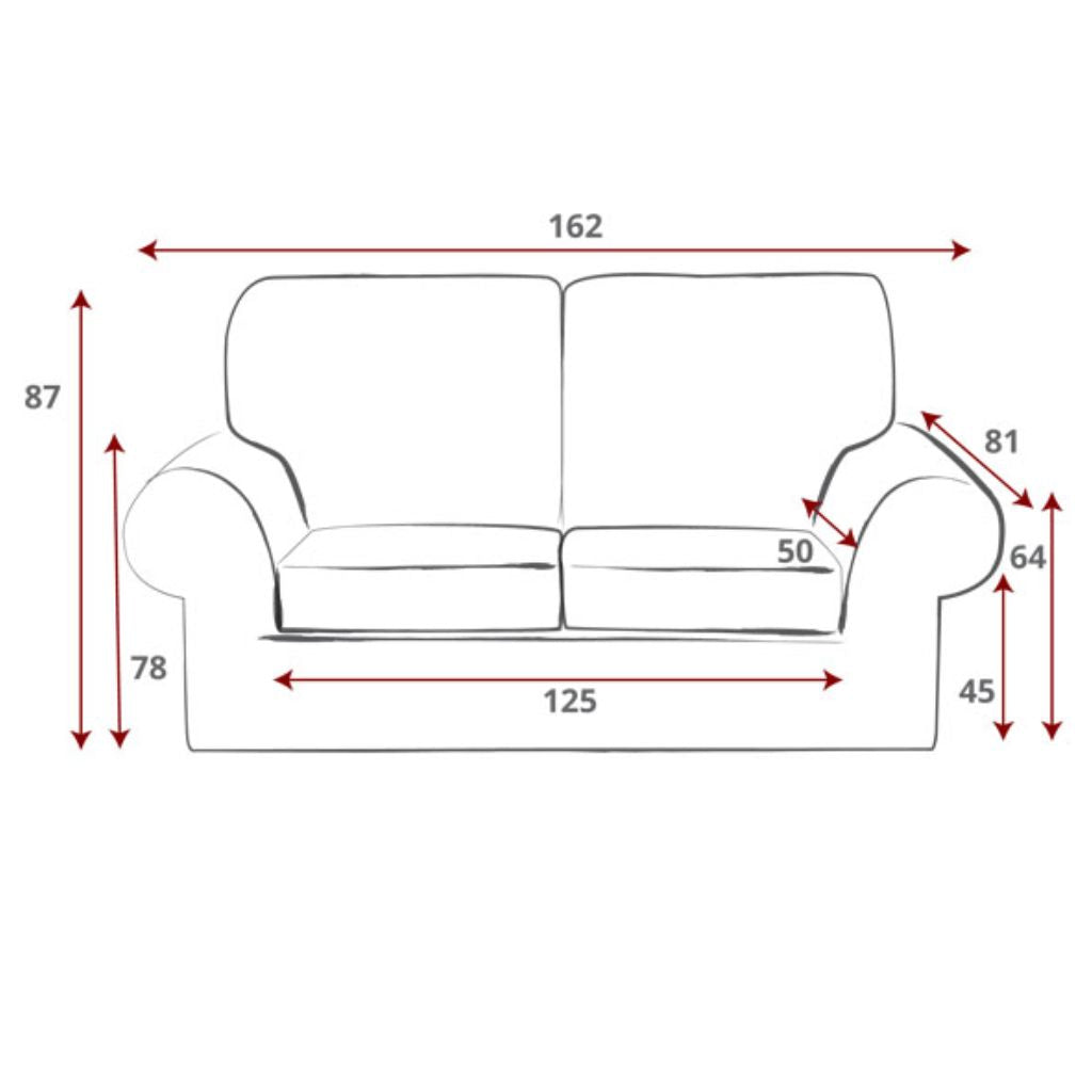 Detroit Empoli Silver 2-Seater Sofabed Dimensions