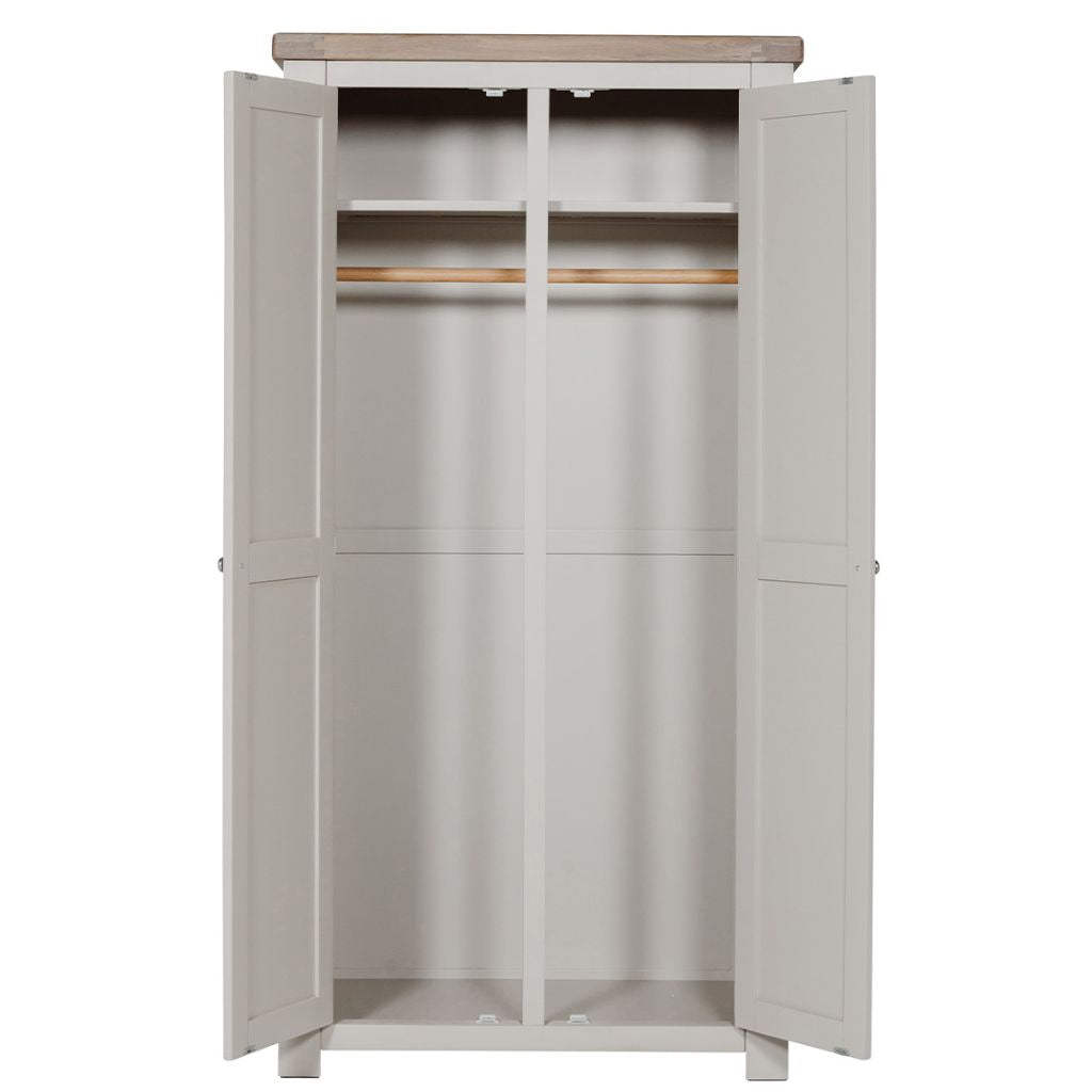 Doune Taupe 2 Door Wardrobe Open