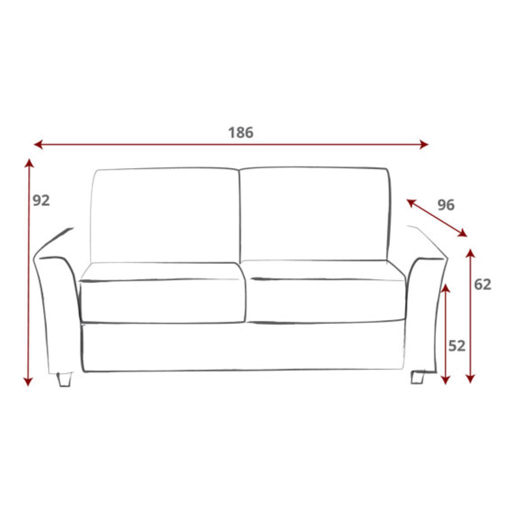 Eve Opulence Granite 2-Seater Sofabed Dimensions