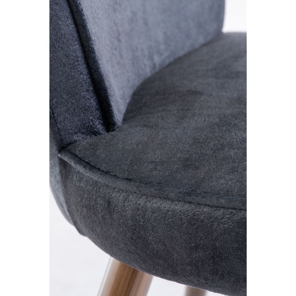 Flero Black Fabric Dining Chair with Brass Leg Close