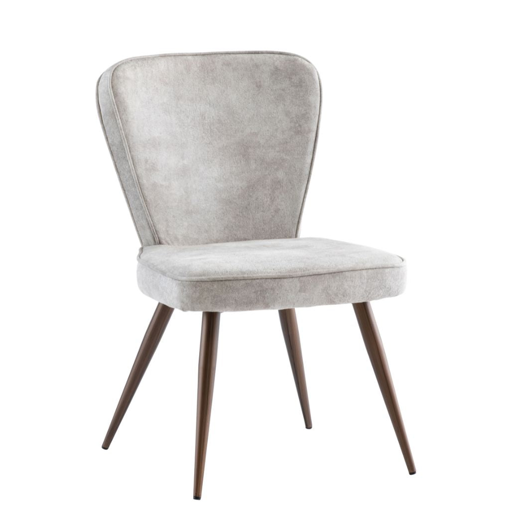 Flero Pearl Fabric Dining Chair with Brass Leg