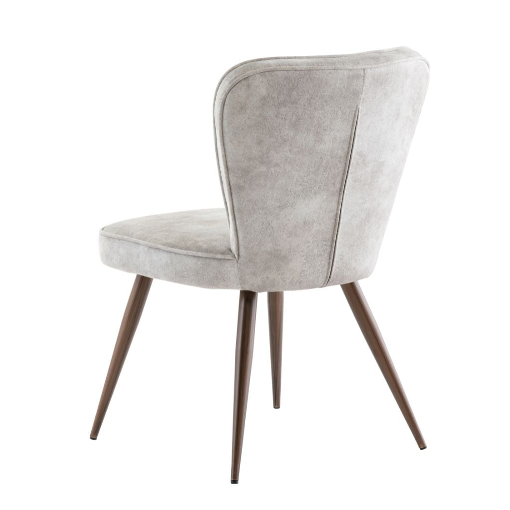 Flero Pearl Fabric Dining Chair with Brass Leg Back