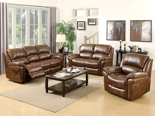 Farnham Tan Leather Air Reclining Sofa Range by Annaghmore