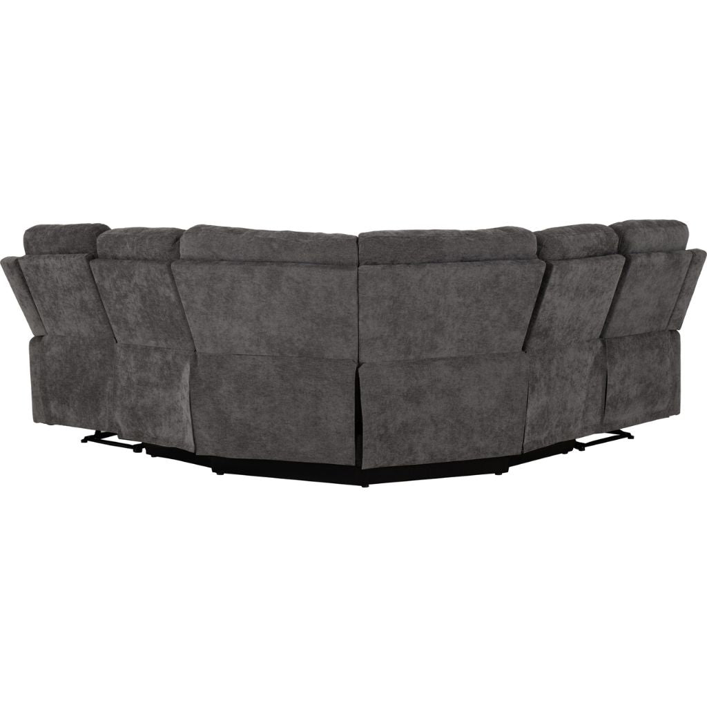 Grey sectional sofa on a white background
