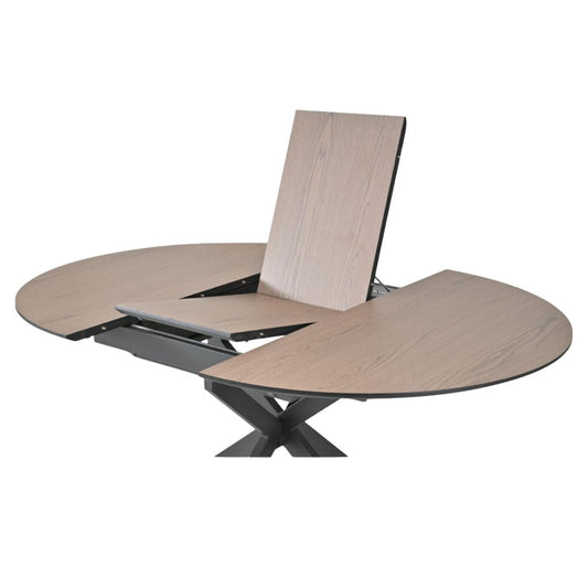 Dining table with a butterfly extension on a white background