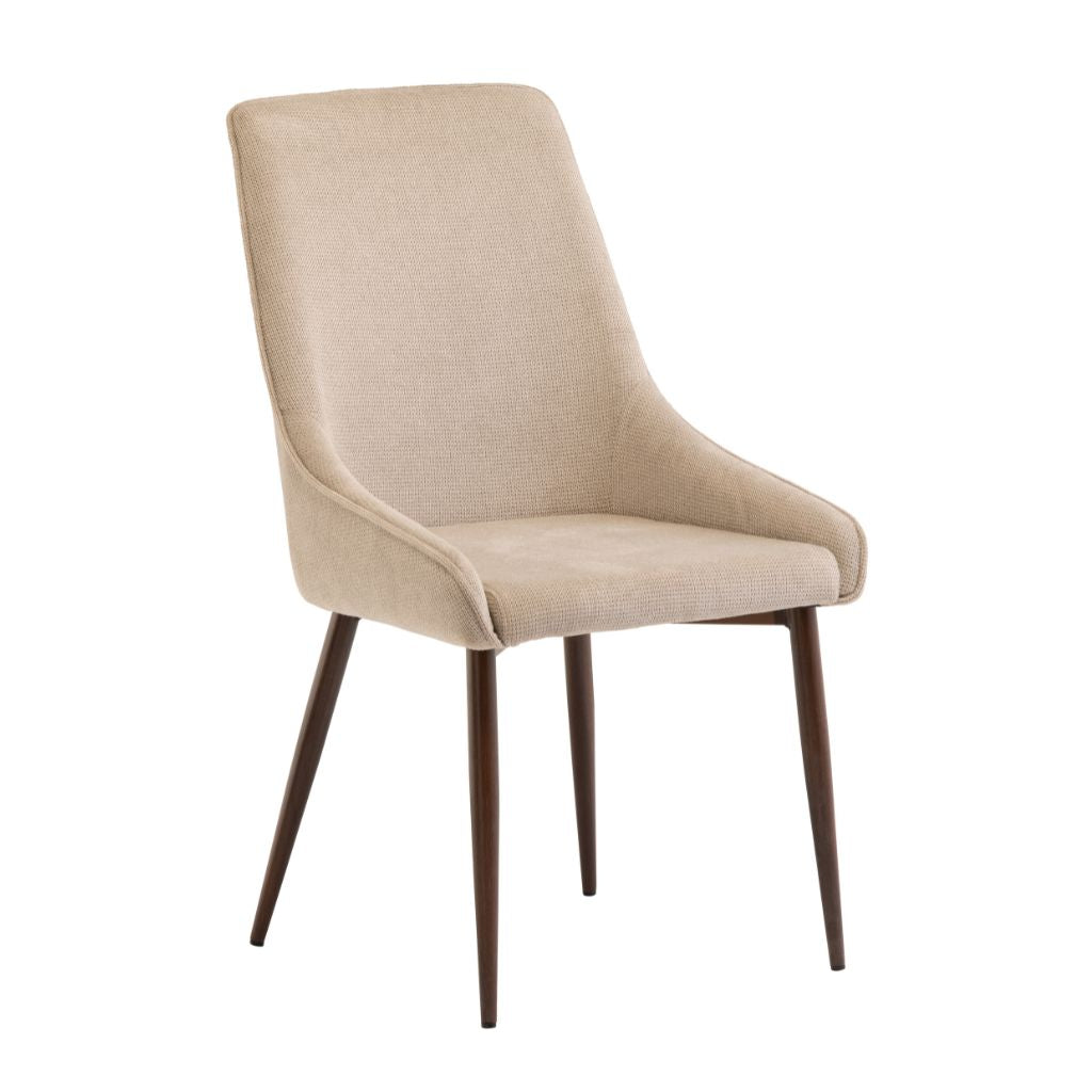 Jaden Ivory Fabric Dining Chair Angle