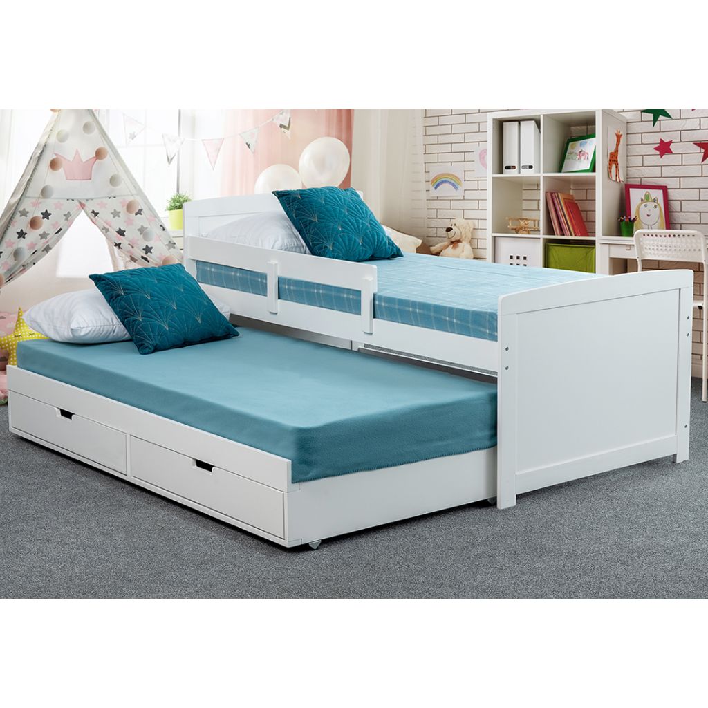 Jupiter White Bed w/ Underbed Open