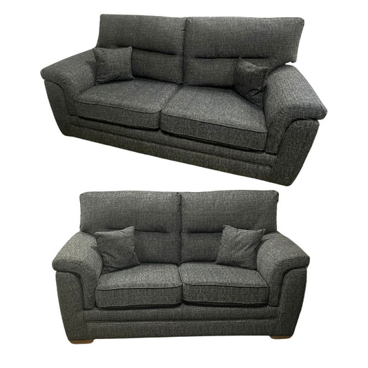 Keaton Charcoal 3+2 Sofa Set by Lebus