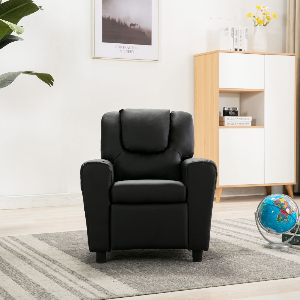 Kids Recliner in Black Front