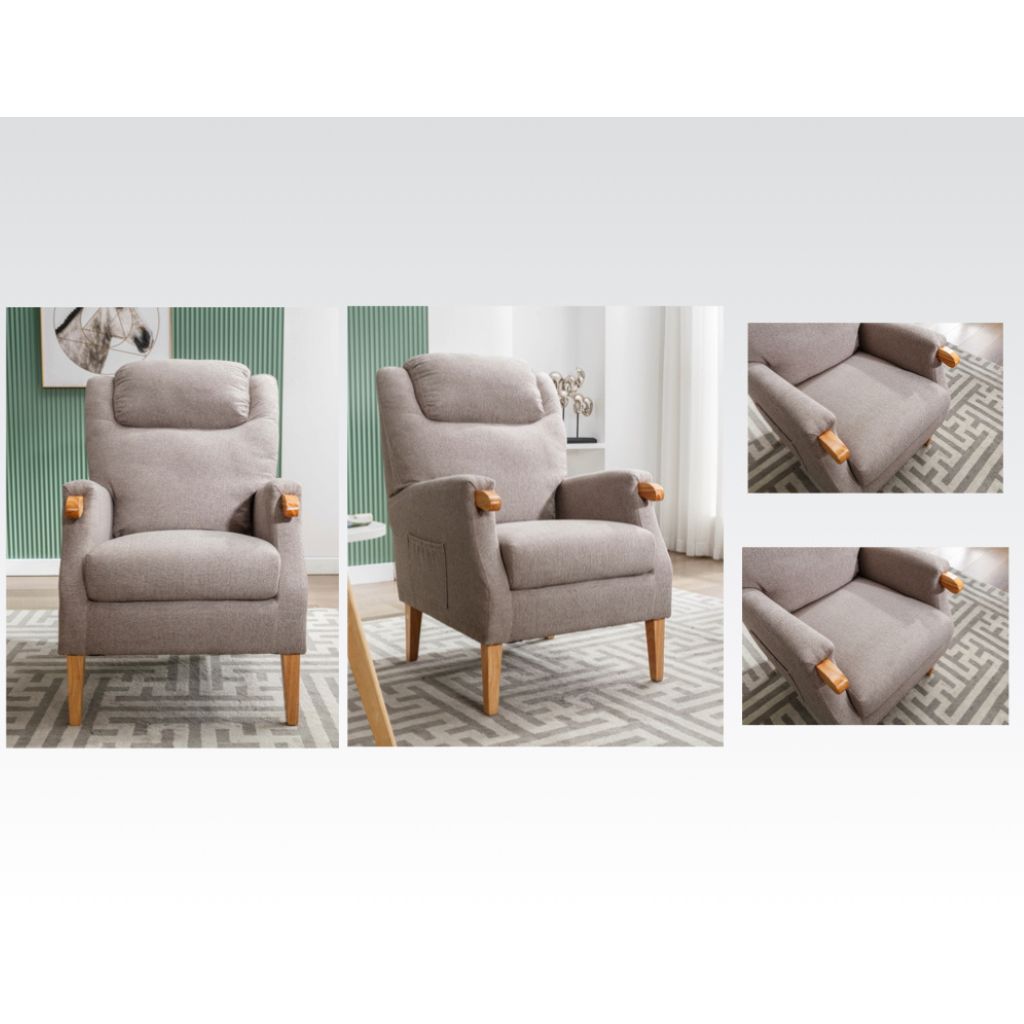 Lisbon Taupe Fireside Chair Angles