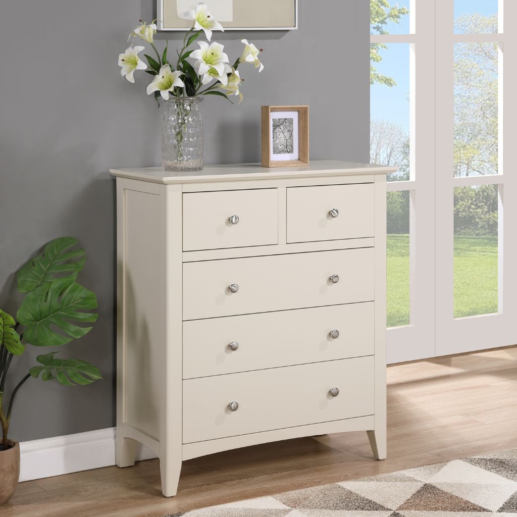 Luciana Ivory 2-Over-3 Drawer Chest