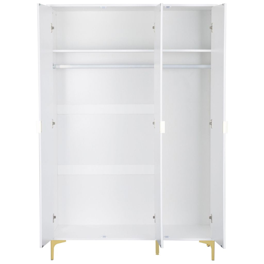 Miami White 3 Door Wardrobe