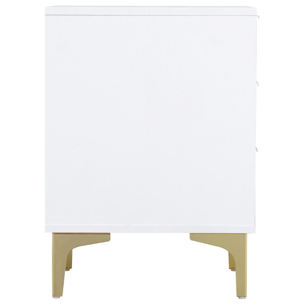 Miami White 3 Drawer Bedside