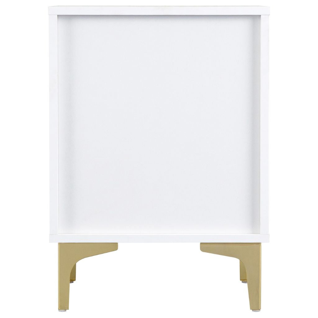 Miami White 3 Drawer Bedside