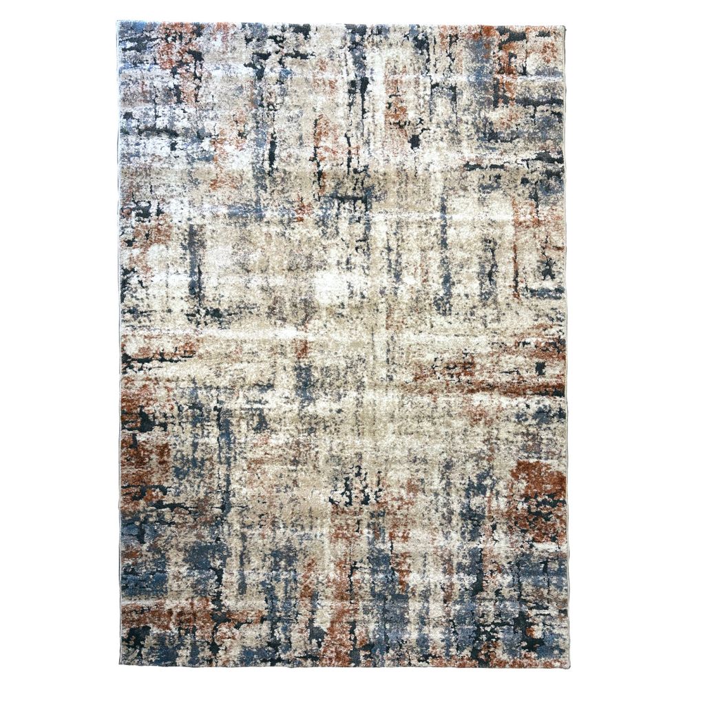Multicolored area rug with abstract pattern