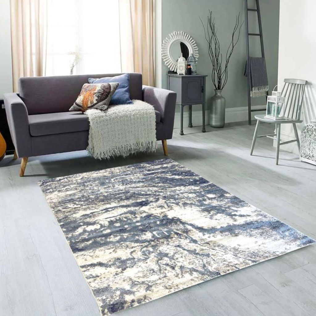 Mirage Swirl Blue Rug Range Room