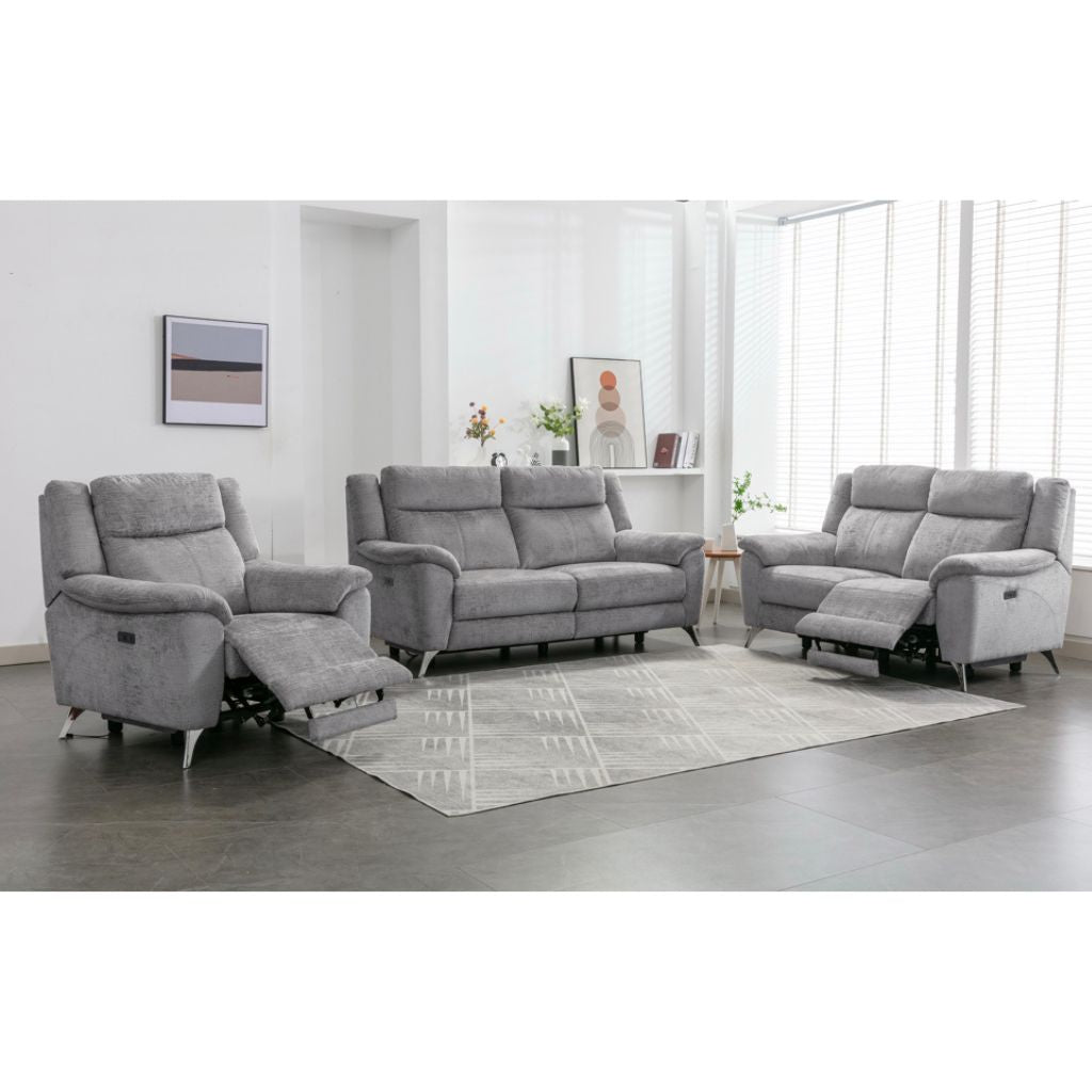 Monroe Ash Electric Reclining Sofa Set