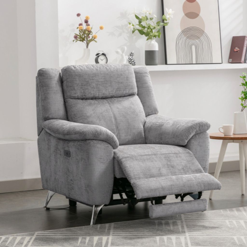Monroe Ash Electric Reclining 1 Seater Sofa