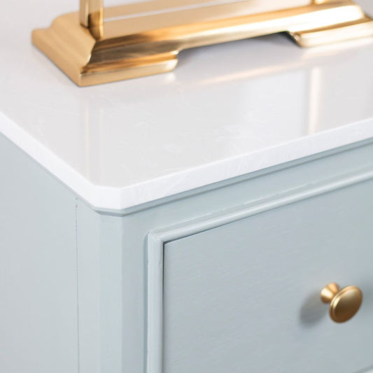 Monroe Sage Large 3 Drawer Locker with marble top