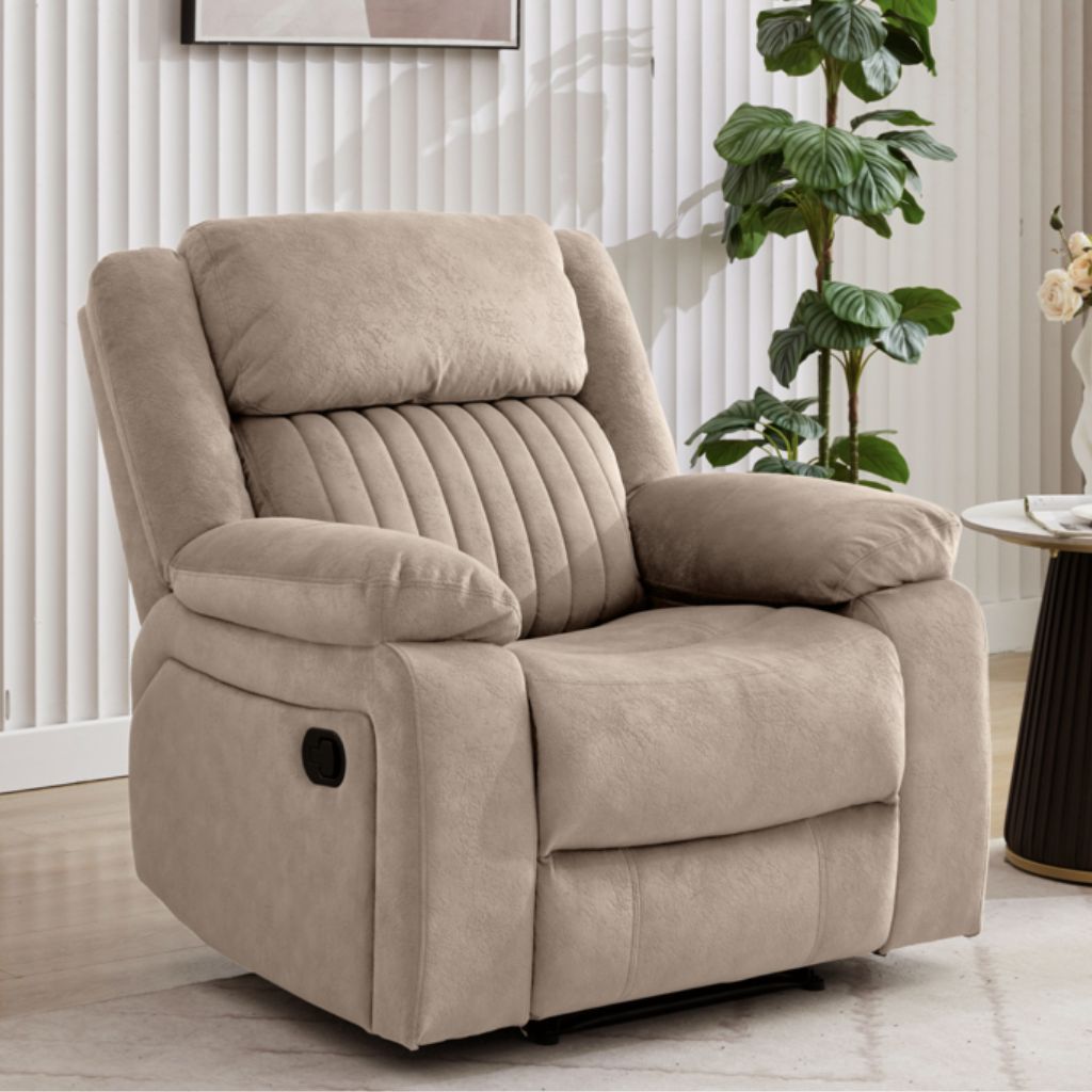 Morgan Taupe Reclining 1 Seater