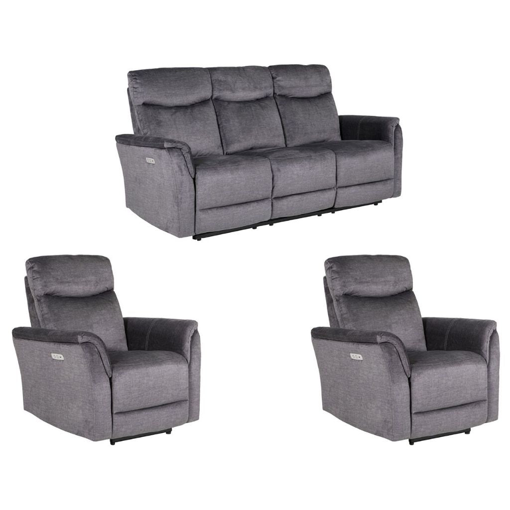 Mortimer Graphite 3+1+1 Sofa Set