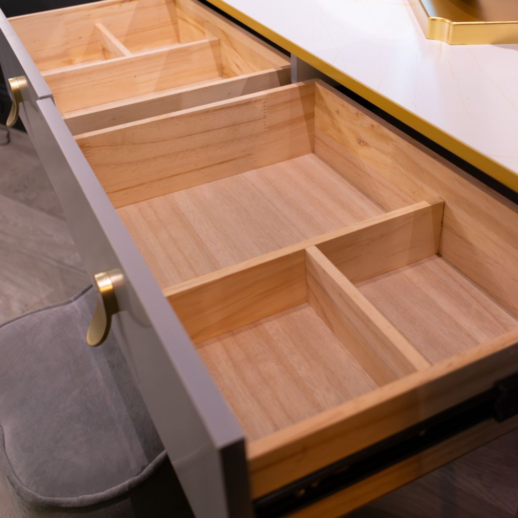 Nadia Grey Dressing Table Set drawers