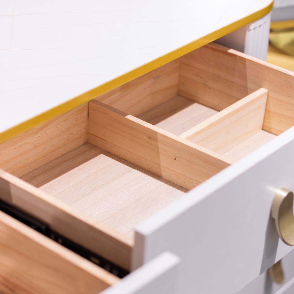 Nadia White Dressing Table Set drawers