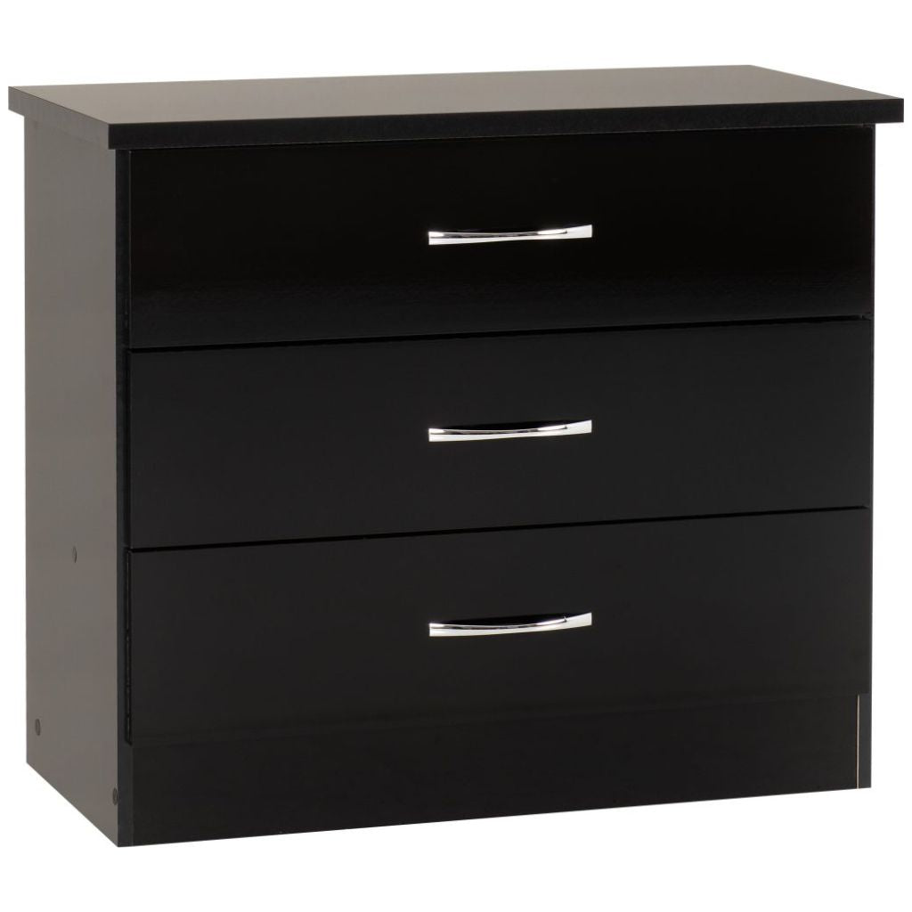 Nevada Black Gloss 3-Drawer Chest