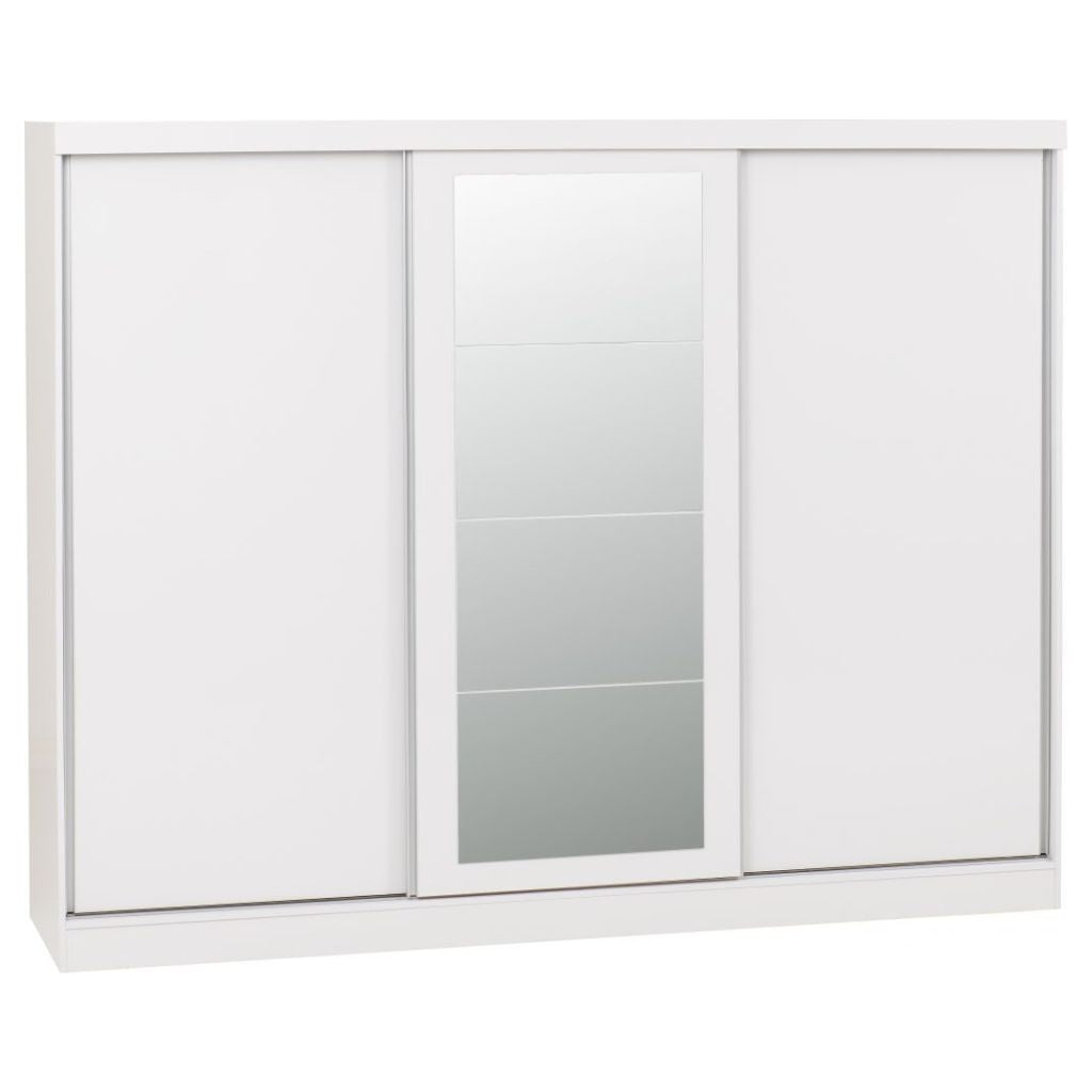 Nevada White Gloss 3-Door Sliding Wardrobe