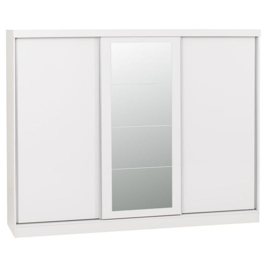 Nevada White Gloss 3-Door Sliding Wardrobe