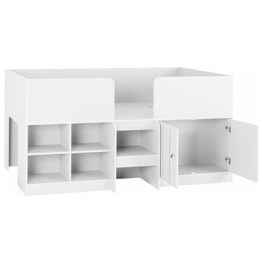 Orlando White Low Sleeper Bed Open