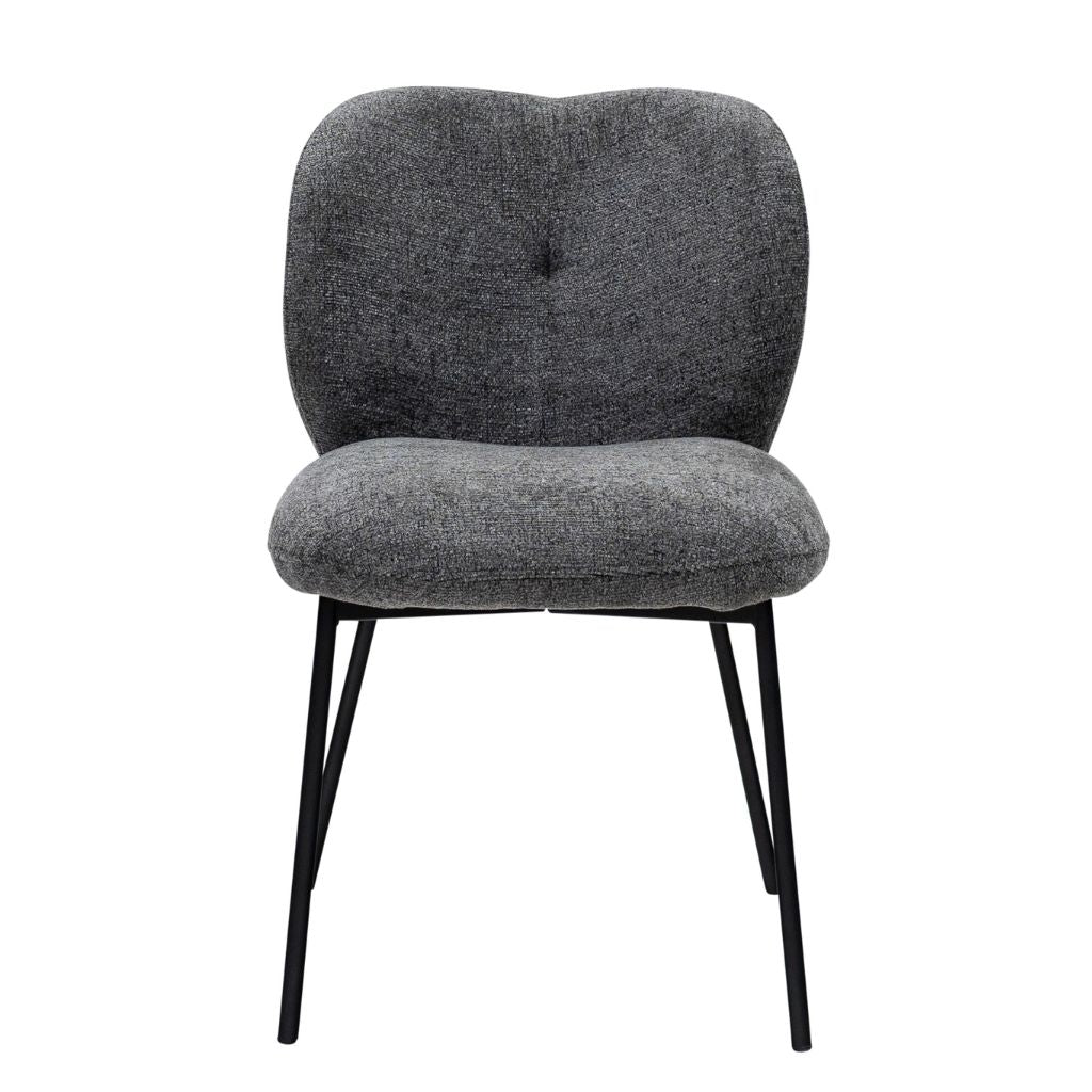Orta Grey Fabric Textured Dining Chair