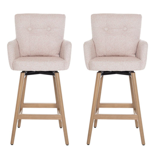 Pair of Cotswold Blush Pink Counter Stools by Annaghmore