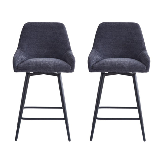 Pair of Oscar Graphite Counter Stools by Annaghmore