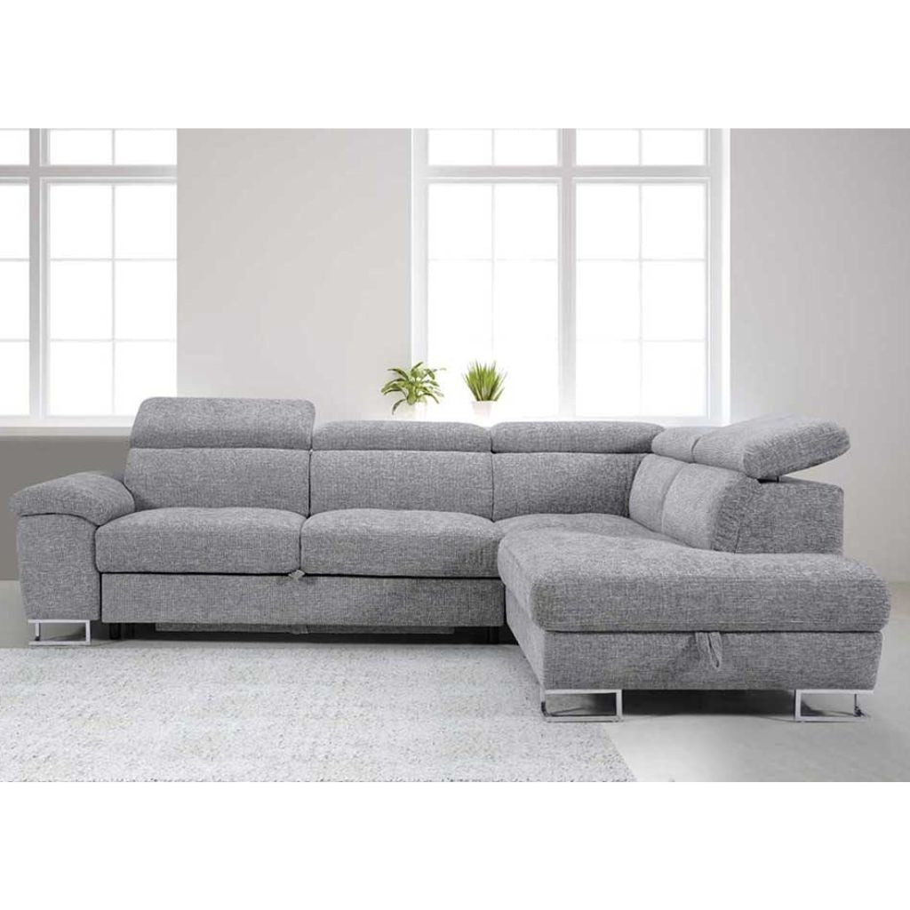 Roma RHF Grey Corner Sofabed