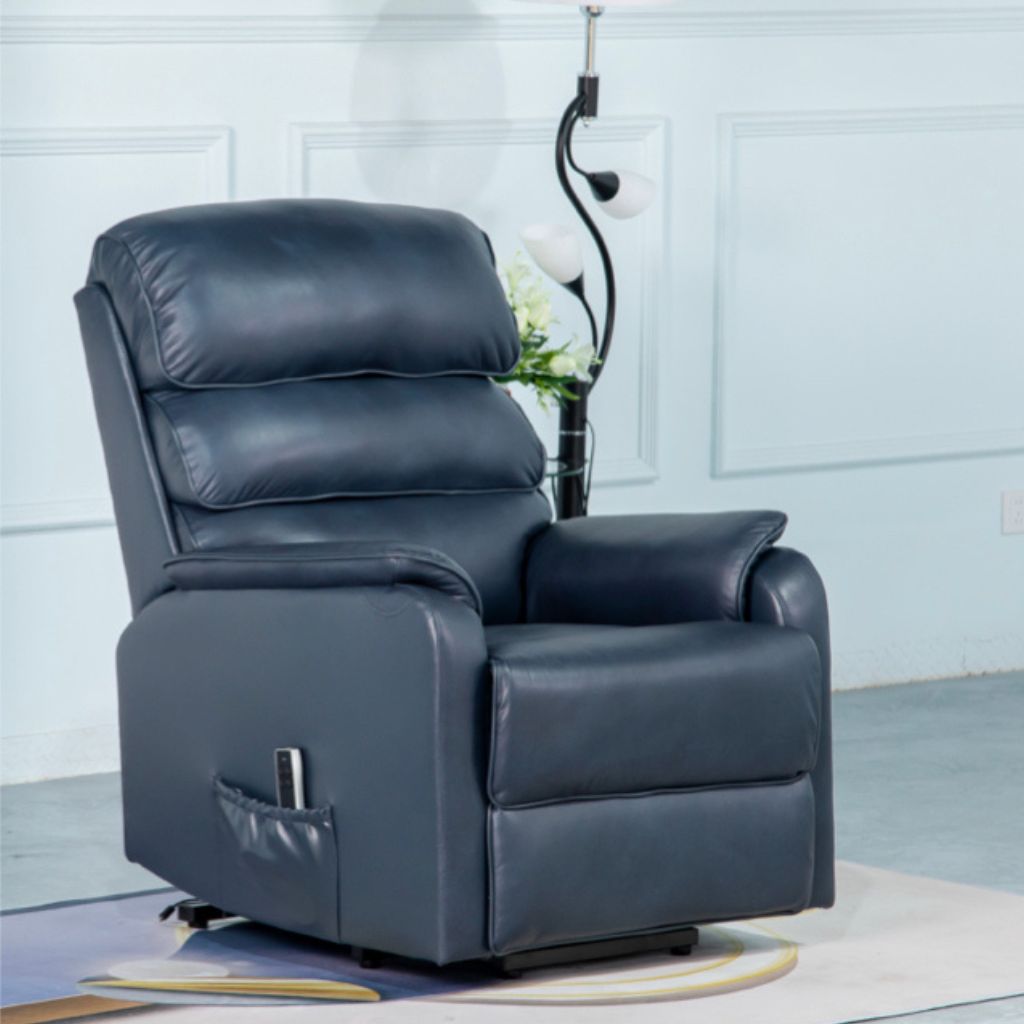 Savoy Navy Leather Lift and Tilt Chair