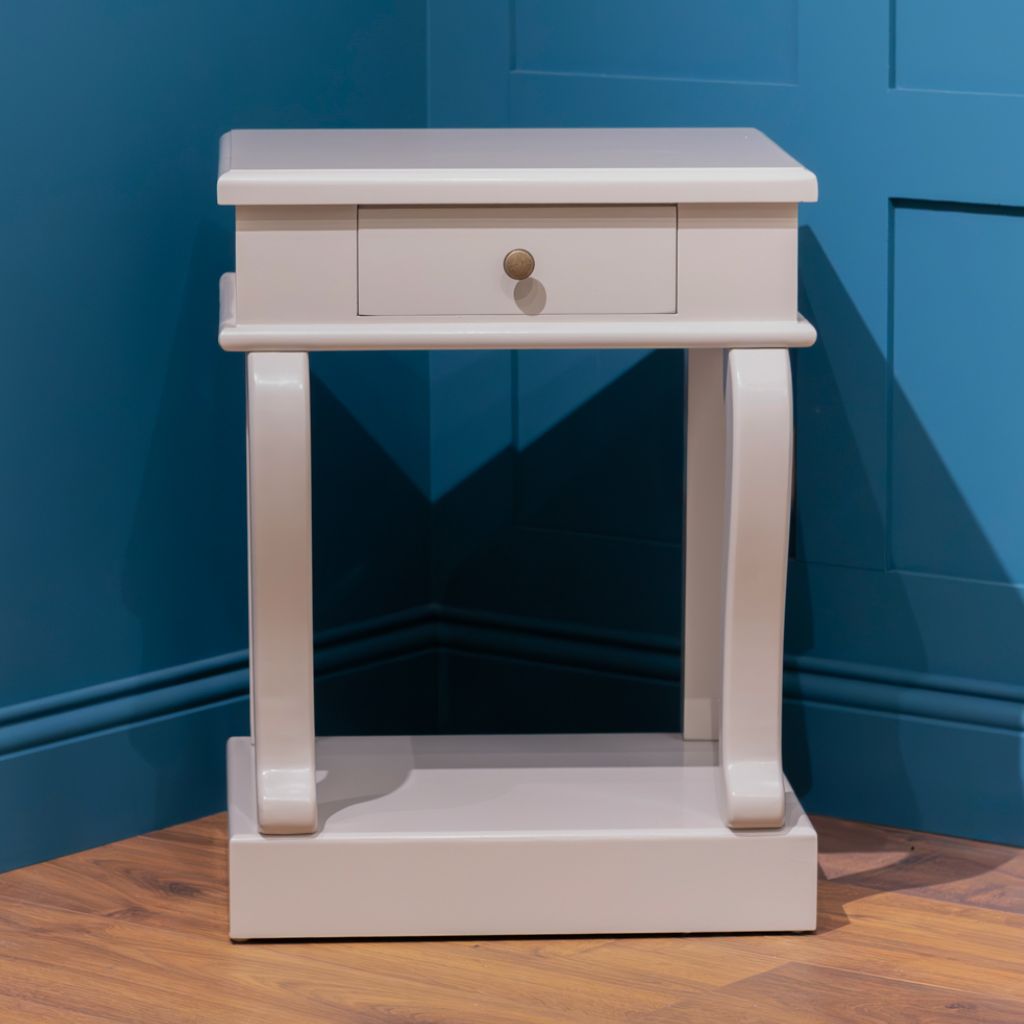 Scroll Grey 1-Drawer End Table