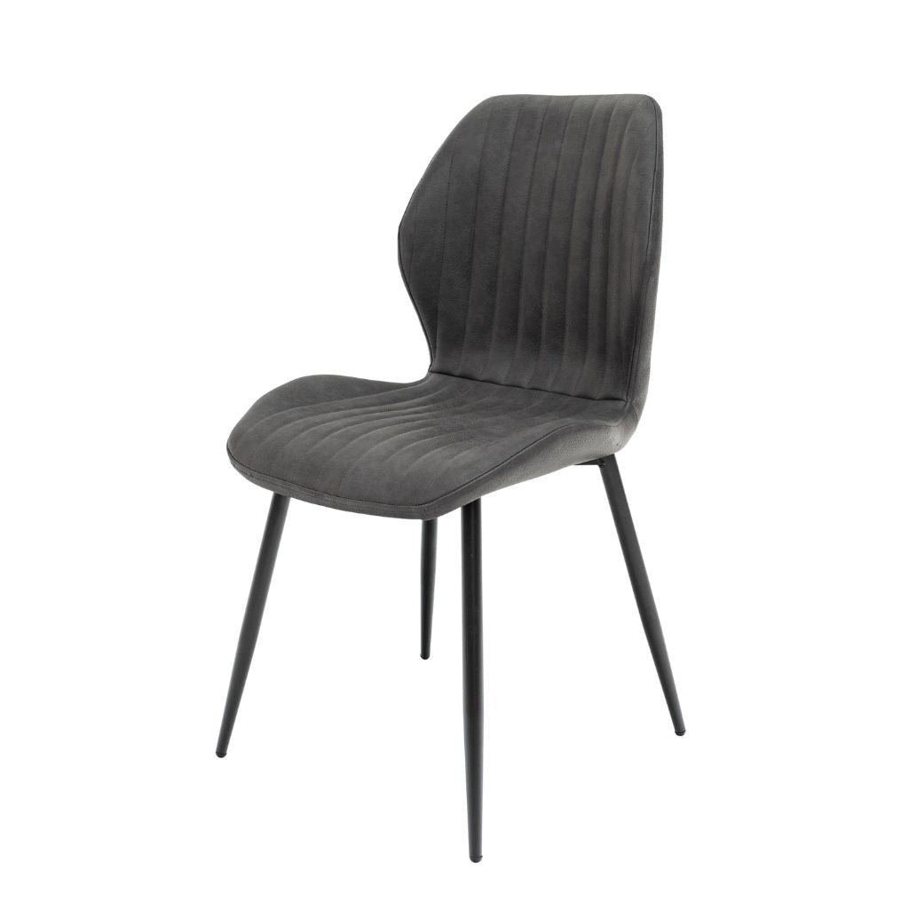 Siena Charcoal PU Dining Chair Angle