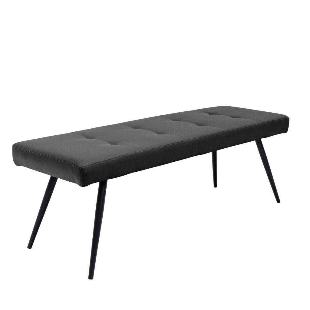 Siena Charcoal Faux Leather 1.35m Dining Bench