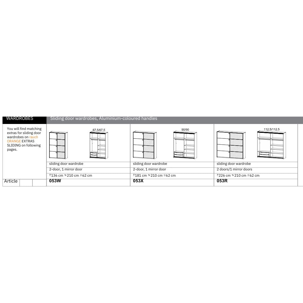 Stuttgart Sliding Wardrobe Dimensions