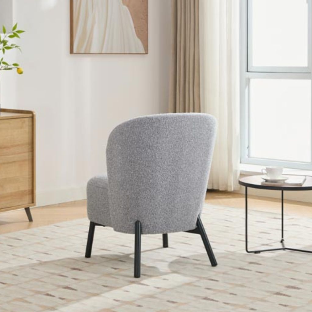 Talia Ash Grey Accent Chair Back