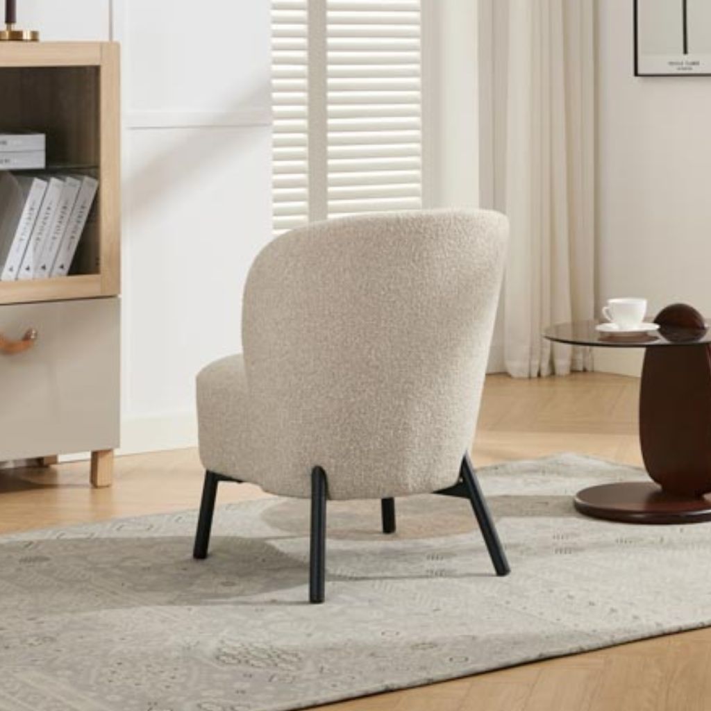 Talia Natural Beige Accent Chair Back